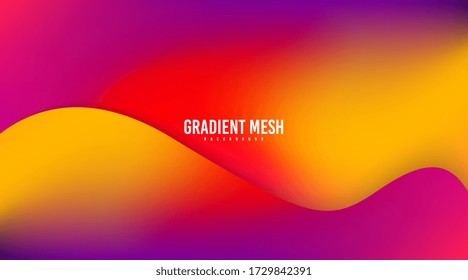 Colorful gradient background template with mesh tool technique illustration