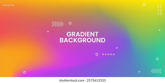 A colorful gradient background with a variety of shapes and colors