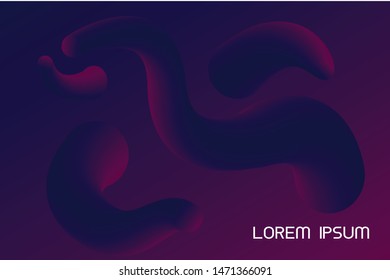 Colorful gradient background vector template with abstract fluid shapes