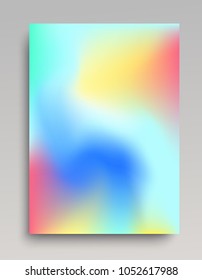 Colorful gradient background in vertical format. Cold blue, yellow and red colors. Backdrop for poster or web banner.