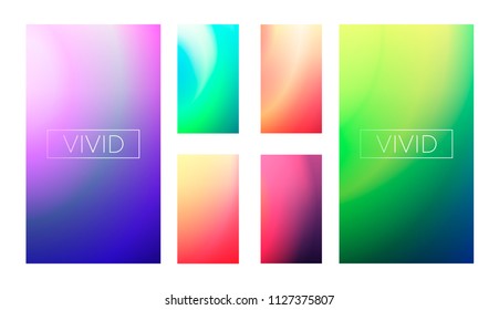 Colorful gradient background. Wallpapers set for mobile app. Vector illustration design. Easy editable.