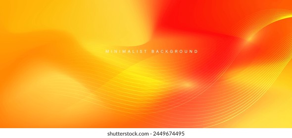 Colorful gradient background with wavy lines. vector 