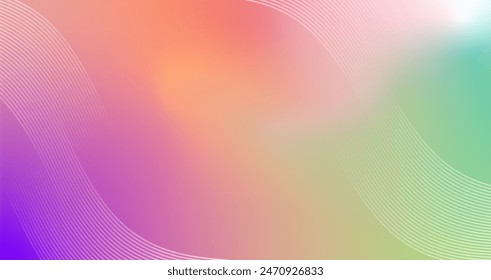 Fondo de degradado de colores con líneas onduladas. Vector