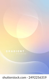  Colorful gradient background with wavy lines. Vertical banner vector illustration.