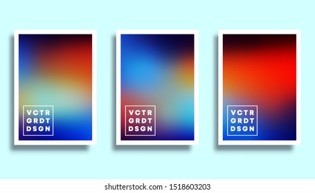 Colorful gradient backgrounds set for flyer, banner, poster, brochure cover, typography or other printing products. Vector illustration.