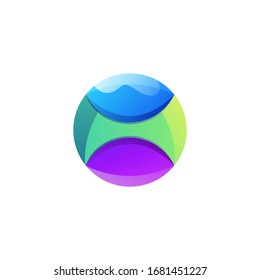 diseño del logotipo de la bola degradada colorida