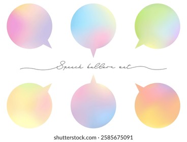 Colorful gradient balloon set. Light colors.