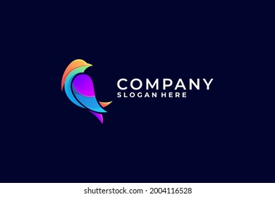 colorful gradient bird logo design