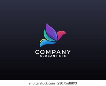 colorful gradient bird logo idea