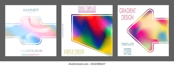 Colorful gradient with blur elements. A template for a modern cover, banner and title page. An idea for the corporate design of a brochure, report, booklet or presentation. Attractive style