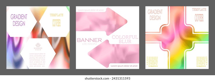Colorful gradient with blur elements. A template for a modern cover, banner and title page. An idea for the corporate design of a brochure, report, booklet or presentation. Attractive style