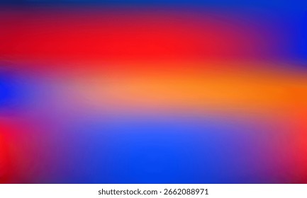 Desenfoque de degradado colorido con tonos rojos, azules y naranjas en un fondo de Vector texturizado suave.