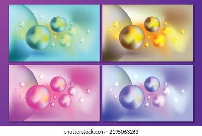 Gradiente colorido Forma de Esfera Borrosa Resumen Fondo, Forma Geométrica Flotante Multicoloreada, Diversión y Vivid Estilo Moderno