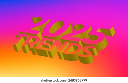 colorful gradient blurry background with text 2025 Trends design vector