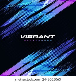 Colorful Gradient Brush Background with Halftone Effect. Grunge Sport Background with Brush Texture