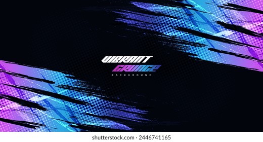 Bunte Farbverlauf Pinsel Hintergrund mit Halbton-Effekt. Grunge Sport Hintergrund mit Pinsel Textur