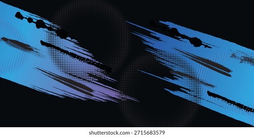 Fondo colorido del cepillo del degradado con efecto del semitono. Fondo deportivo grunge con textura de pincel