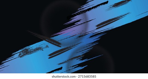 Colorful Gradient Brush Background with Halftone Effect. Grunge Sport Background with Brush Texture