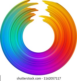 Colorful gradient brush stroke. Spectrum palette for design. Vector background.  