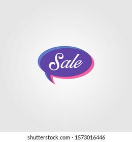 Colorful Gradient bubble sale Logo overlapping Sign Symbol Icon