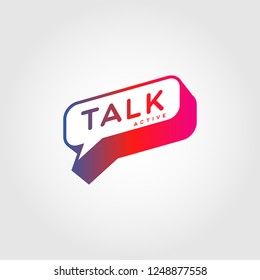Colorful Gradient Bubble Talk Logo Sign Symbol Icon