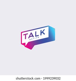 Colorful Gradient Bubble Talk Logo Design Template