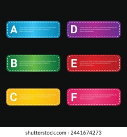 Colorful gradient business Infographic elements template with 6 options or steps
