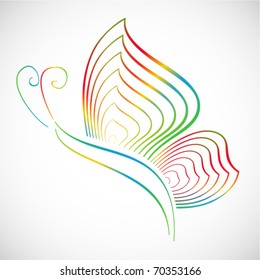 colorful gradient butterfly