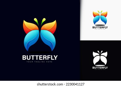 Colorful gradient butterfly logo design