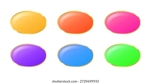 Botones coloridos del degradado fijados en el fondo blanco. Ilustración vectorial