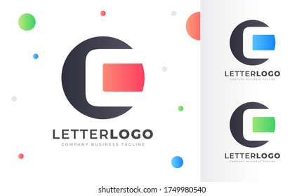 Farbenfrohe Design-Vorlage für das C-Letter-Logo Rounded Circle Logo für Immobilien, Restaurant, Gesundheit, Shop, Technik und alle Arten von Unternehmen. Vektorvorlage 