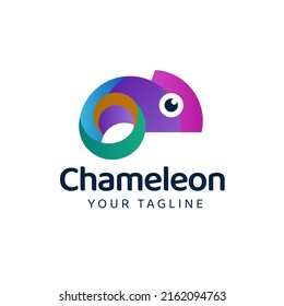 Colorful Gradient chameleon logo design template