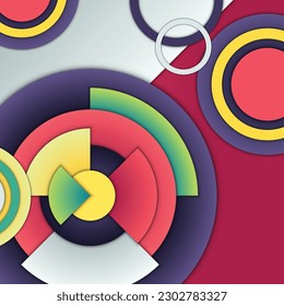 Colorful gradient circle background. Abstract geometric. Vector illustration.