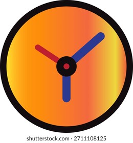 Colorful gradient clock icon with bold outline, representing time, schedule, reminder, or deadline in a modern flat style.