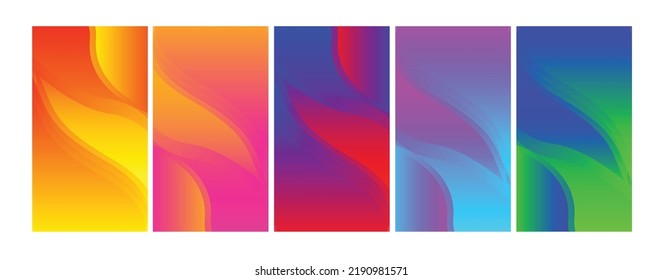 Fondo colorido de la colección de degradados. fluido holográfico Resumen conjunto brillante, suave color de moda, pantalla moderna Ilustración natural para diseño gráfico, banner, afiche, aplicación móvil, portada dinámica