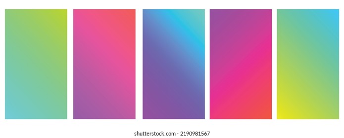 Fondo colorido de la colección de degradados. Color suave a la moda, vector de pantalla moderna, fondo natural. ilustración para diseño gráfico, banner, afiche, aplicación móvil, portada dinámica, borrosa Resumen brillante