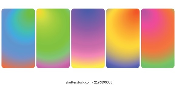 Colorful gradient collection background. Soft Color trendy, Modern screen vector, Nature backdrop. illustration for graphic design, banner, poster, mobile app, dynamic cover, blurred Abstract bright