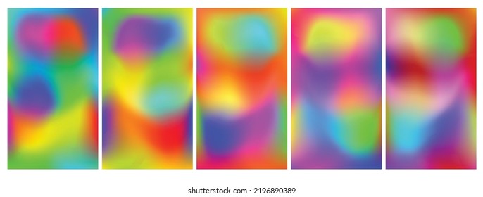 Colorful gradient collection background. Soft Color trendy, Modern screen vector, Nature backdrop. illustration for graphic design, banner, poster, mobile app, dynamic cover, blurred Abstract bright