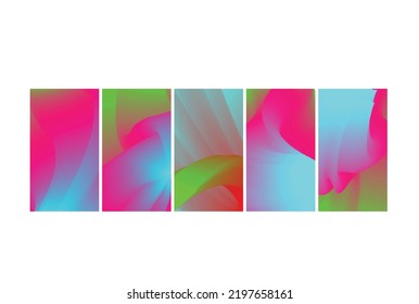 Colorful gradient collection background. Soft Color trendy, Modern screen vector, Nature backdrop. illustration for graphic design, banner, poster, mobile app, dynamic cover, blurred Abstract bright