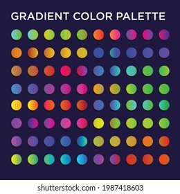 Colorful gradient color palette vector
