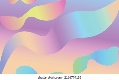 Colorful gradient colored messy shapes vector background. Suitable for cover, wallpaper, banner, backdrop, and cover.