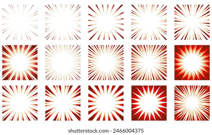 Colorful gradient concentrated line material