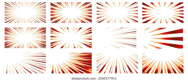 Colorful gradient concentrated line material
