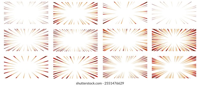 Colorful gradient concentrated line material