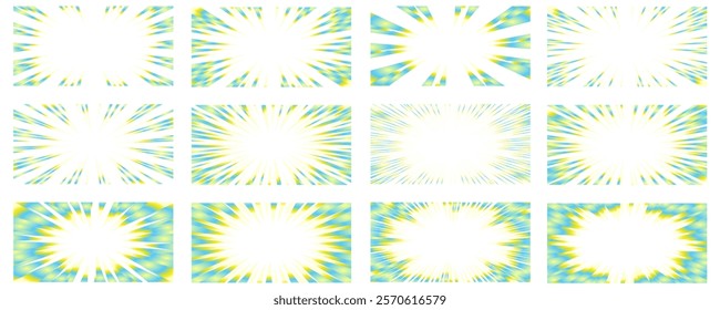 Colorful gradient concentrated line material