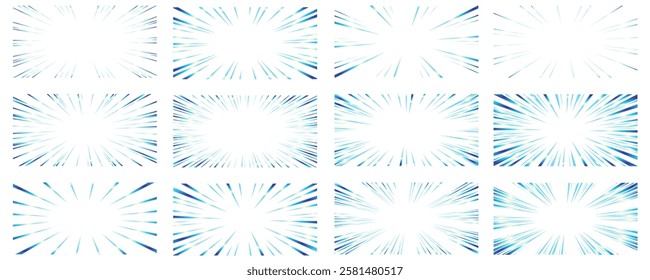 Colorful gradient concentrated line material