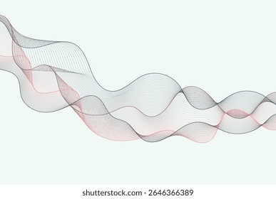 Colorful gradient contour waves built with particles ripple through a minimal background in a modern digital aesthetic