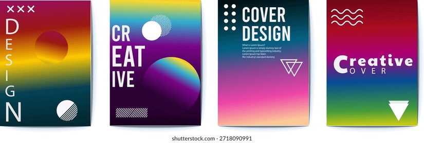 Colorful Gradient Cover Design Set for Creative Projects