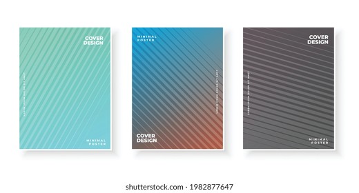 Colorful gradient covers set with modern abstract backgrounds