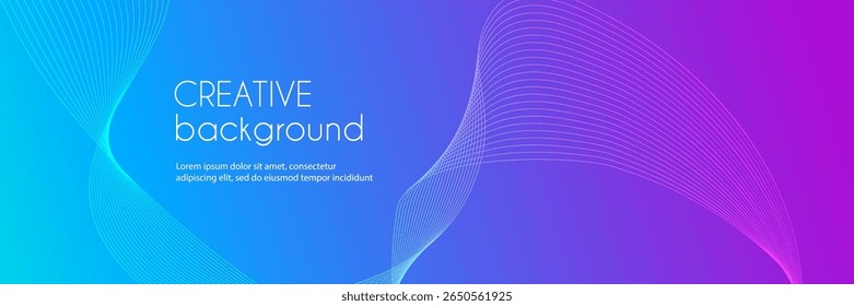 Colorful gradient creative abstract background. Wavy minimal trendy vector template for banners, business presentations, web headers